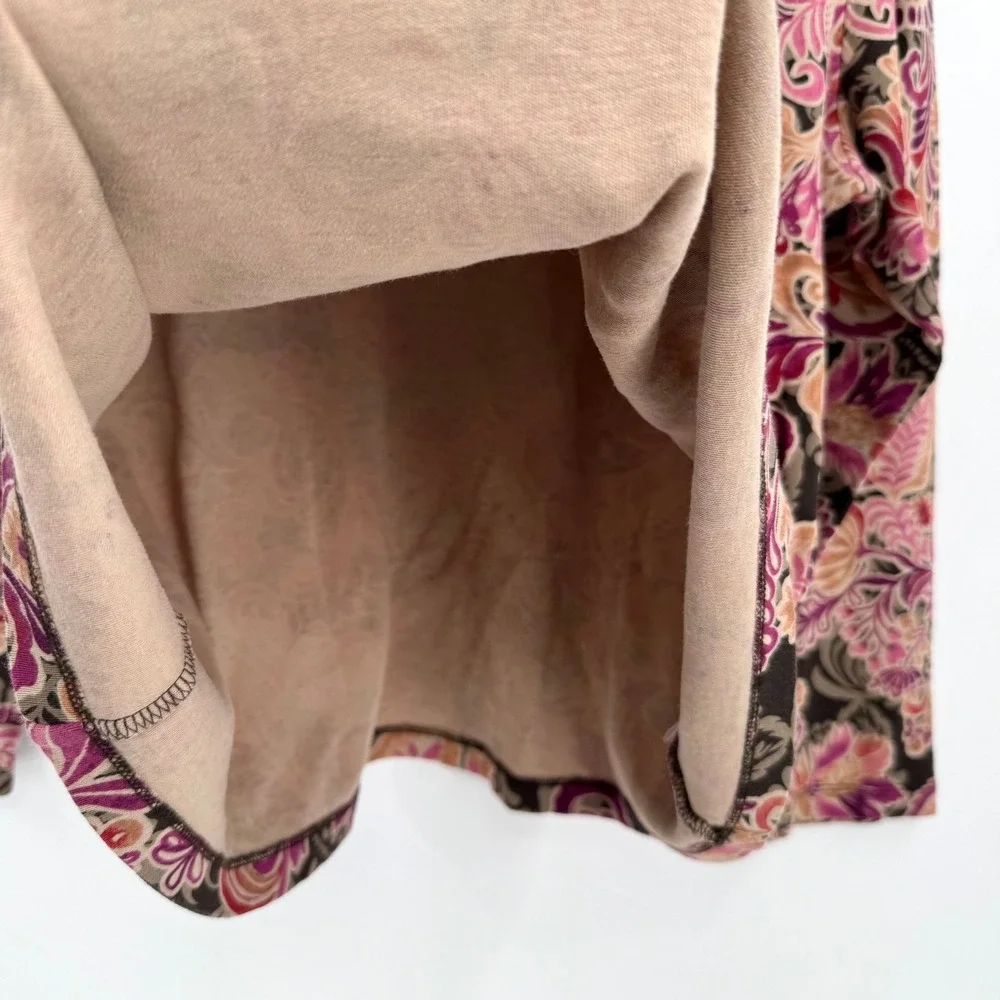 Croft & Barrow Autumn Toned Floral Paisley V-Neck Long Sleeve Shirt Women's PXl - Picture 7 of 11